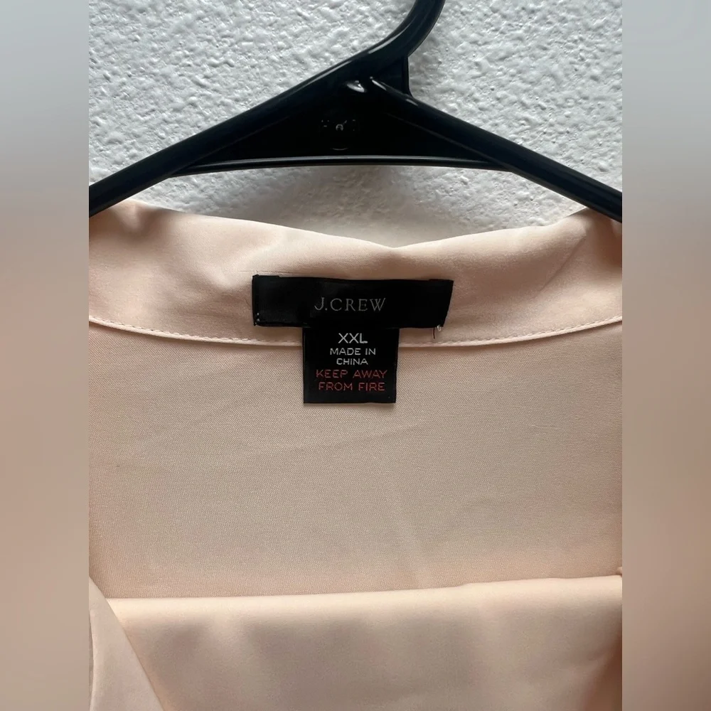 J. Crew Easy Luxe Eco Long Sleeve Pajama Set Palest Peach size XXL